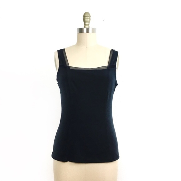 CAbi Tops - ⬇️ Cabi | Navy Mesh Edged Fitted Tank Top #593 M